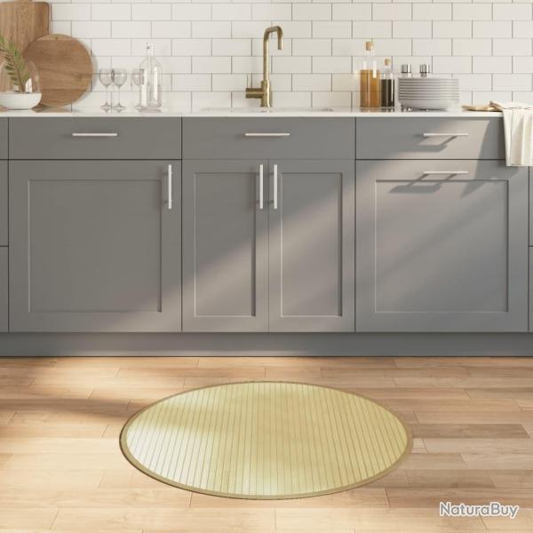 Tapis rond naturel clair 80 cm bambou alsavelo