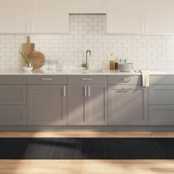 Tapis rectangulaire noir 70x1000 cm bambou alsavelo