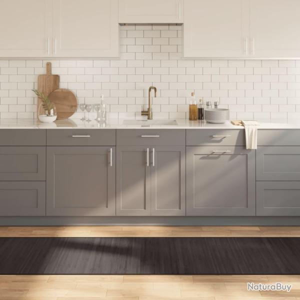 Tapis rectangulaire marron fonc� 70x1000 cm bambou alsavelo