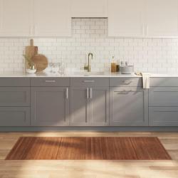 Tapis rectangulaire marron 80x200 cm bambou alsavelo