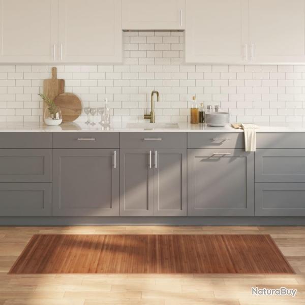 Tapis rectangulaire marron 80x200 cm bambou alsavelo