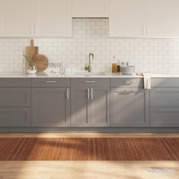 Tapis rectangulaire marron 80x1000 cm bambou alsavelo