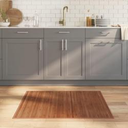 Tapis rectangulaire marron 80x100 cm bambou alsavelo