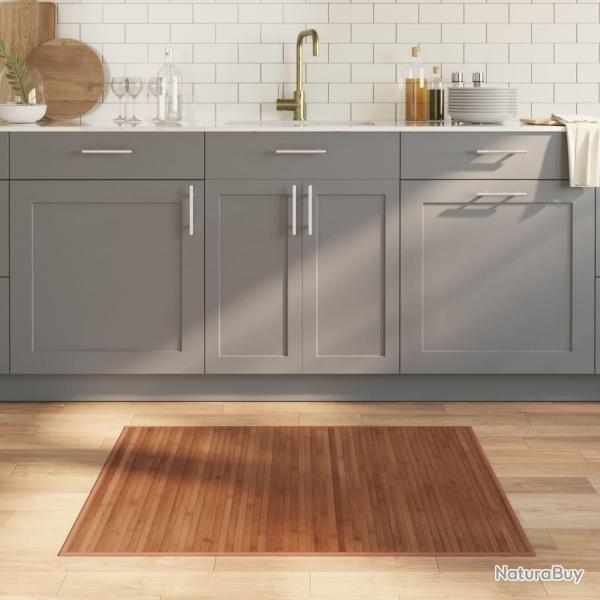 Tapis rectangulaire marron 80x100 cm bambou alsavelo