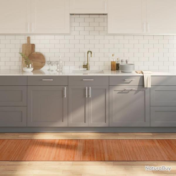 Tapis rectangulaire marron 70x500 cm bambou alsavelo