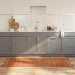 Tapis rectangulaire marron 70x200 cm bambou alsavelo