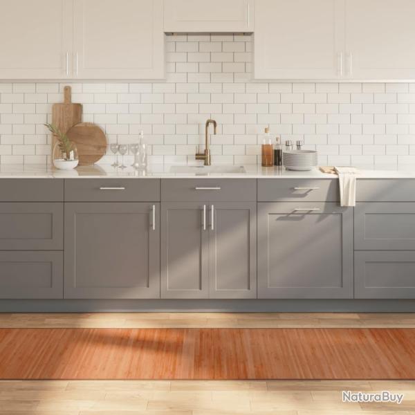 Tapis rectangulaire marron 70x1000 cm bambou alsavelo