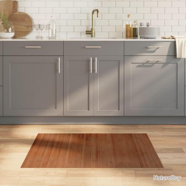 Tapis rectangulaire marron 70x100 cm bambou alsavelo