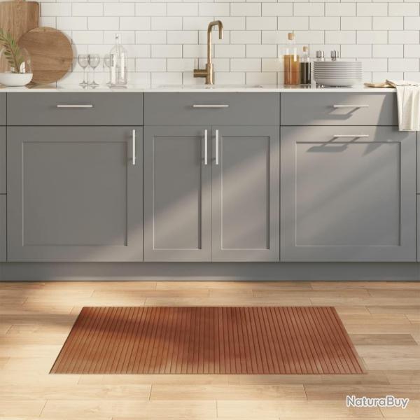 Tapis rectangulaire marron 60x100 cm bambou alsavelo