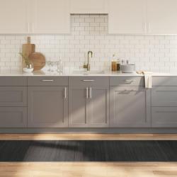 Tapis rectangulaire gris 70x1000 cm bambou alsavelo