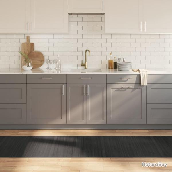 Tapis rectangulaire gris 70x1000 cm bambou alsavelo