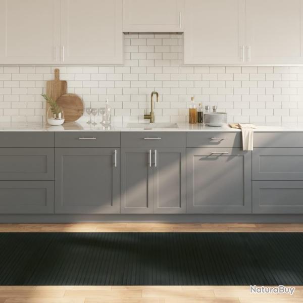 Tapis rectangulaire gris 100x400 cm bambou alsavelo