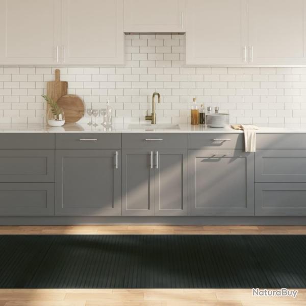 Tapis rectangulaire gris 100x400 cm bambou alsavelo