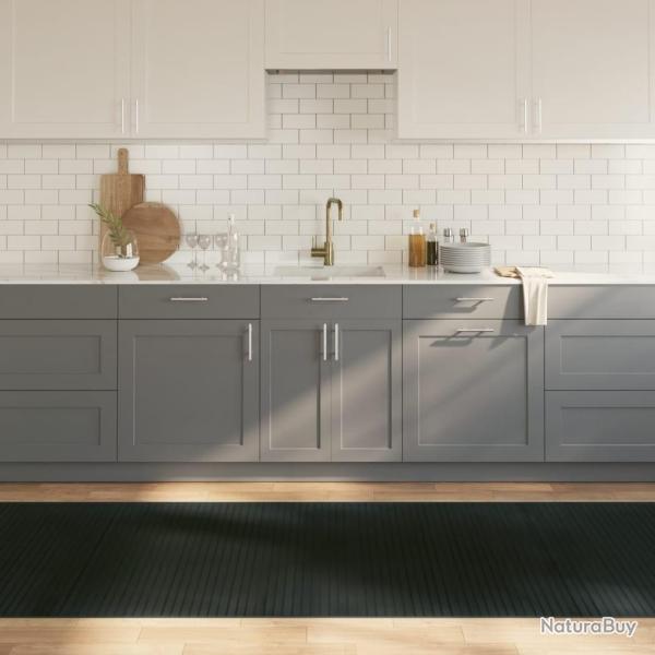 Tapis rectangulaire gris 100x300 cm bambou alsavelo