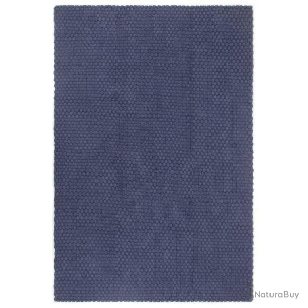Tapis rectangulaire Bleu marine 180x250 cm Coton alsavelo