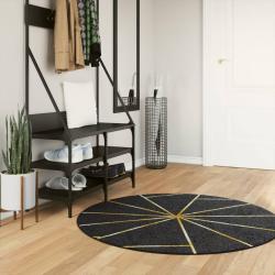 Tapis lavable noir et dor&eacute; &Oslash; 120 cm antid&eacute;rapant alsavelo