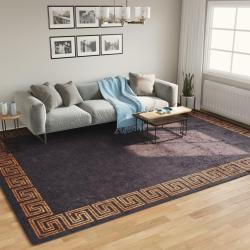 Tapis lavable noir et dor&eacute; 400x300 cm antid&eacute;rapant alsavelo