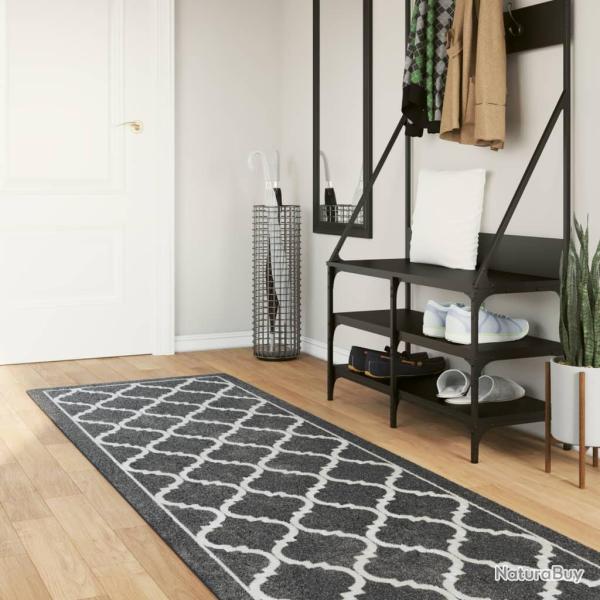Tapis lavable noir et blanc 80x300 cm antid�rapant alsavelo