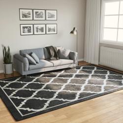 Tapis lavable noir et blanc 190x300 cm antid&eacute;rapant alsavelo