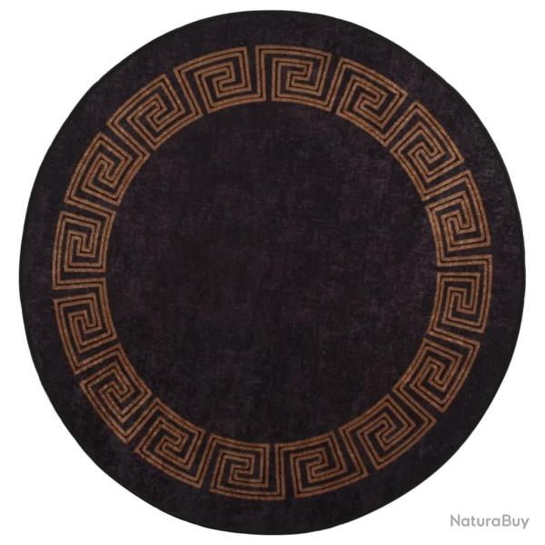 Tapis lavable antid�rapant ?120 cm noir et dor� alsavelo