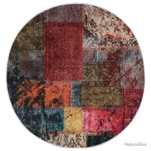 Tapis lavable antid�rapant Patchwork ?120 cm multicolore alsavelo
