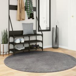 Tapis HUARTE &agrave; poils courts doux et lavable anthracite &Oslash; 160 cm alsavelo