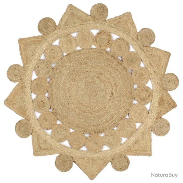 Tapis fait � la main Jute tress�e 120 cm alsavelo
