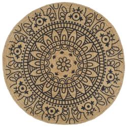 Tapis fait &agrave; la main Jute avec imprim&eacute; bleu fonc&eacute; 90 cm alsavelo