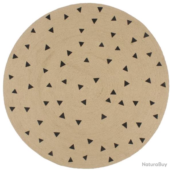 Tapis fait � la main Jute avec imprim� � triangles 120 cm alsavelo