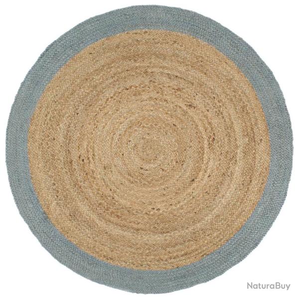 Tapis fait � la main Jute avec bord vert olive 210 cm alsavelo