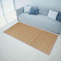 Tapis en bambou marron &agrave; latte rectangulaire 80 x 300 cm alsavelo