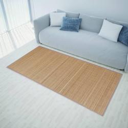 Tapis en bambou marron &agrave; latte rectangulaire 150 x 200 cm alsavelo