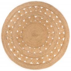 Tapis Design tress&eacute; Jute 180 cm Rond alsavelo