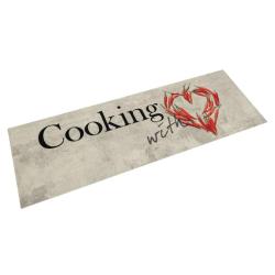 Tapis de cuisine lavable imprim&eacute; de piment Cooking 45x150 cm alsavelo