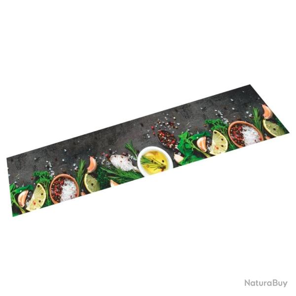 Tapis de cuisine lavable impression d'�pices 60x300 cm velours alsavelo