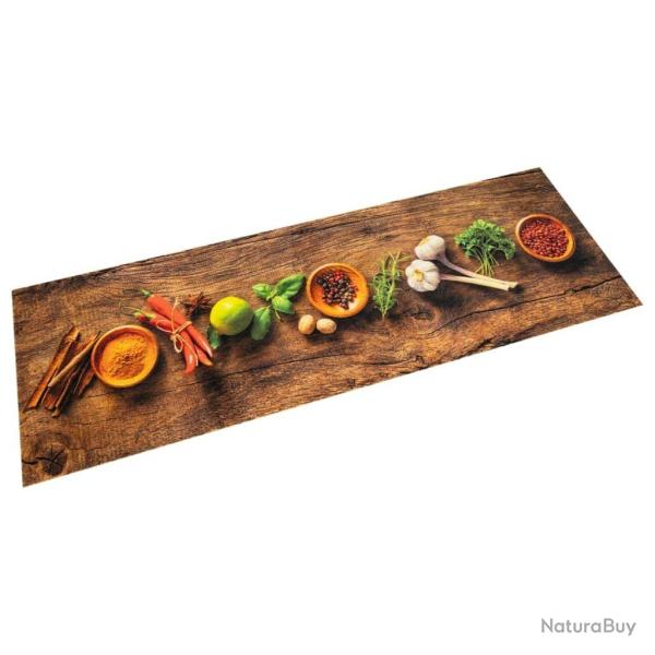 Tapis de cuisine lavable impression d'�pices 60x300 cm velours alsavelo