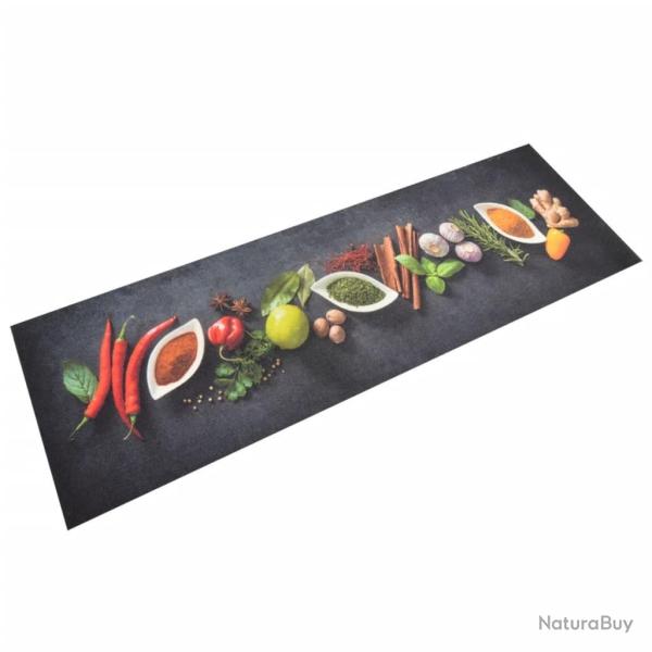 Tapis de cuisine lavable impression d'�pices 60x180 cm velours alsavelo