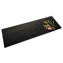 Tapis de cuisine lavable impression d'&eacute;pices 60x180 cm velours alsavelo