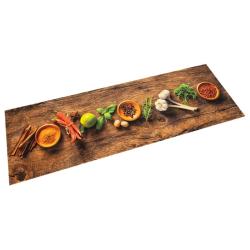 Tapis de cuisine lavable impression d'&eacute;pices 45x150 cm velours alsavelo