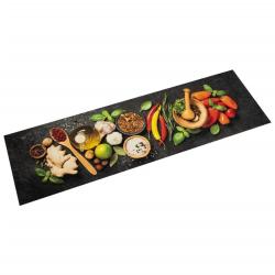 Tapis de cuisine lavable impression d'&eacute;pices 45x150 cm velours alsavelo