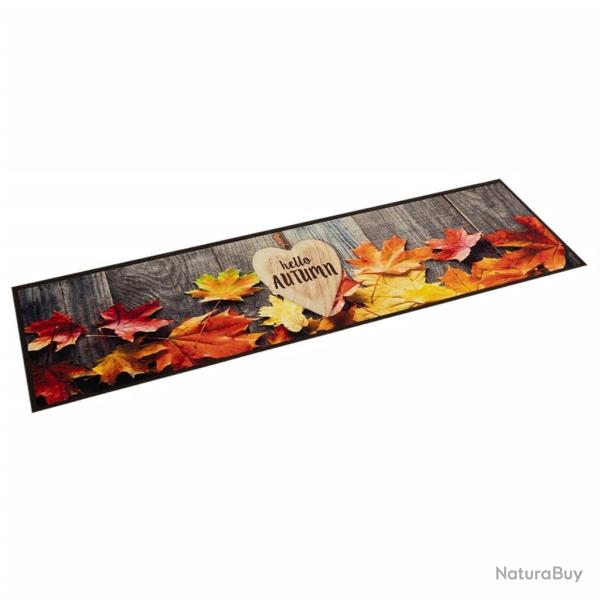 Tapis de cuisine lavable impression d'automne 60x300 cm velours alsavelo