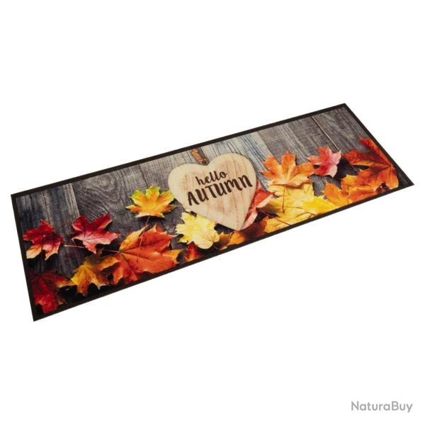 Tapis de cuisine lavable impression d'automne 60x180 cm velours alsavelo