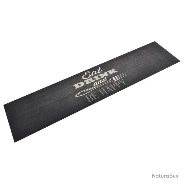 Tapis de cuisine lavable impression cuisine noir 60x300 cm alsavelo