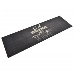 Tapis de cuisine lavable impression cuisine noir 60x180 cm alsavelo