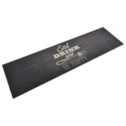 Tapis de cuisine lavable impression cuisine noir 45x150 cm alsavelo