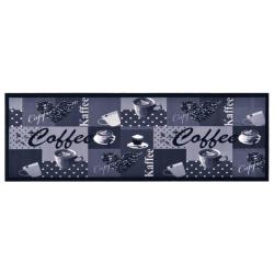Tapis de cuisine lavable Bleu caf&eacute; 60x180 cm alsavelo