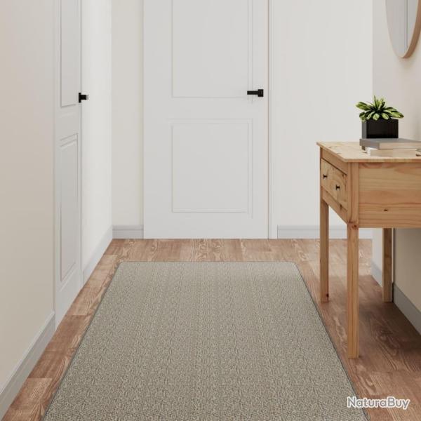 Tapis de couloir aspect sisal taupe 80x300 cm alsavelo