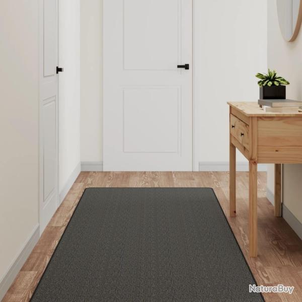 Tapis de couloir aspect sisal anthracite 80x300 cm alsavelo