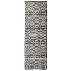 Tapis &agrave; tissage plat d'ext&eacute;rieur 80x250 cm Rayures noires alsavelo