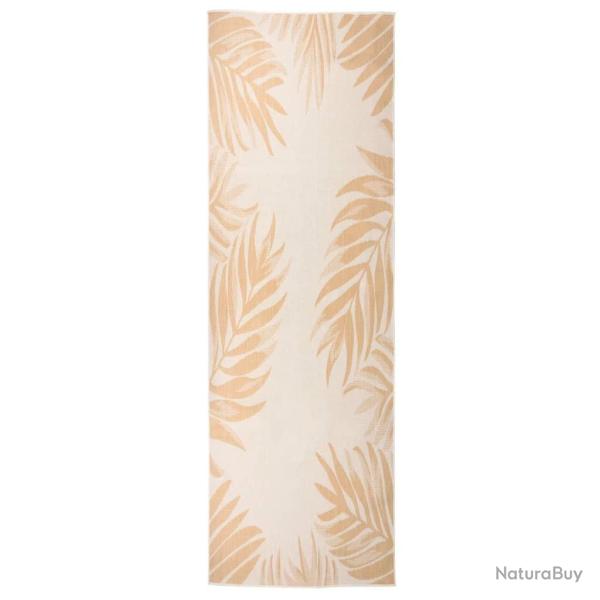 Tapis � tissage plat d'ext�rieur 80x250 cm Motif de feuille alsavelo